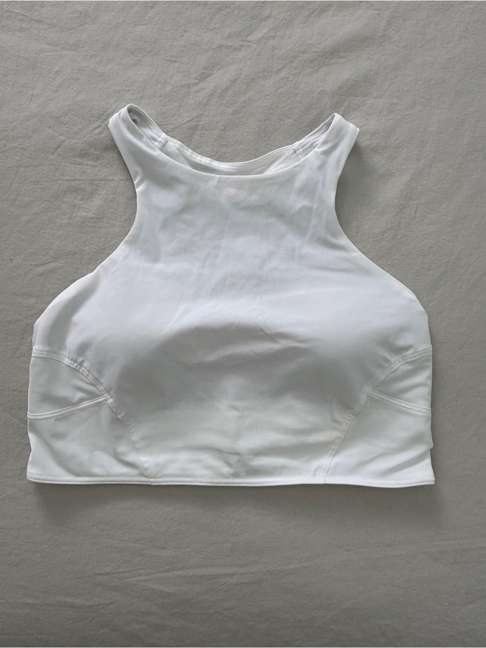 lululemon athletica White High-Neck Crop sports bra